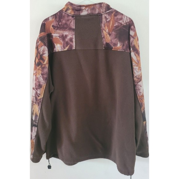 Stag 1/4 Zip Pullover Brown With Camouflage Men's Size XL - Picture 4 of 4